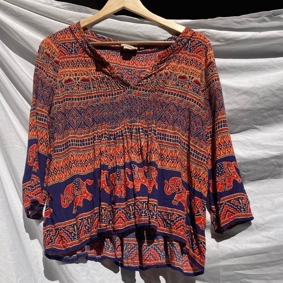 Vanesga Virginia Red and Blue Blouse, Size 4 - Picture 1 of 9